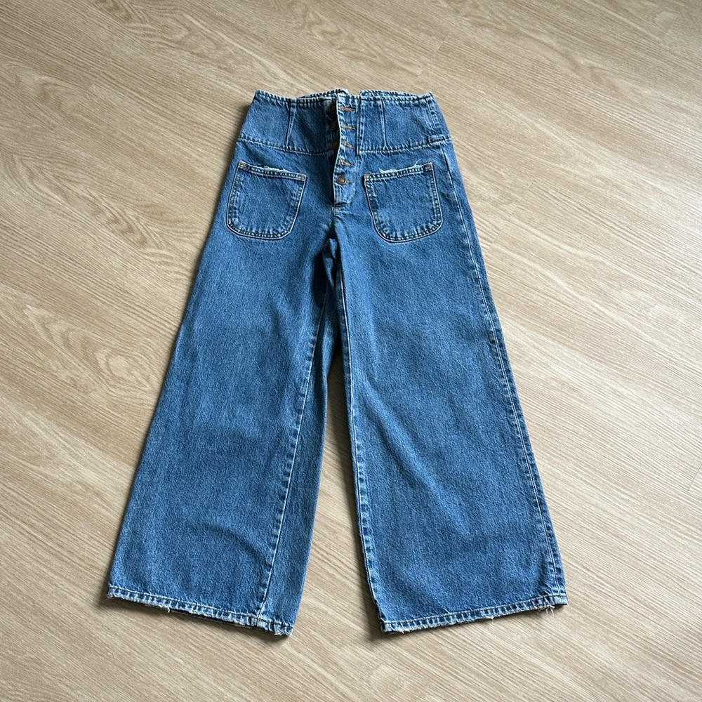Free People | Wide-Leg Cropped Jeans (size 24R)